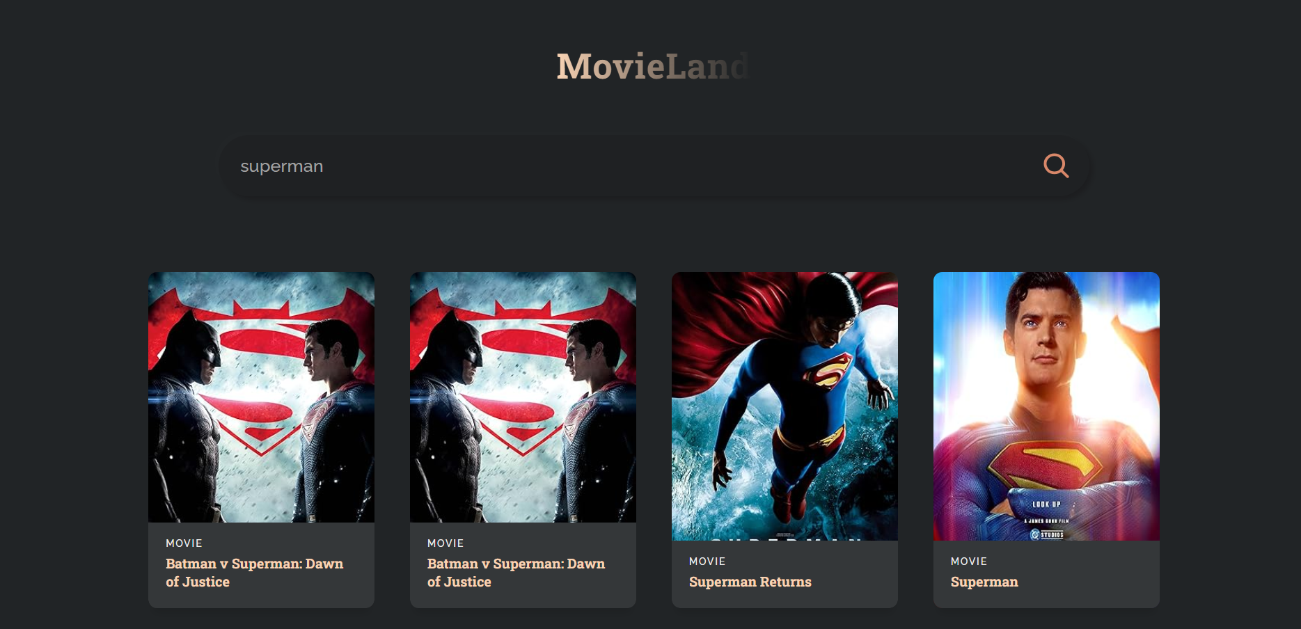 Movie Search App project screenshot